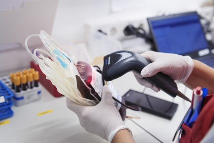 Person scanning medical information